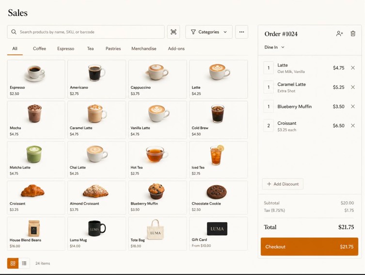 SYEZPOS point of sale interface